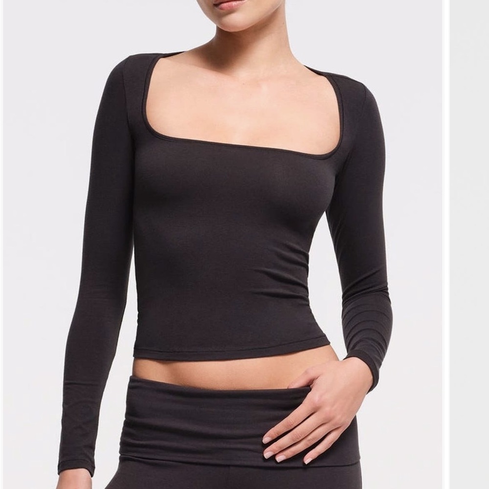 SKIMS Charcoal Long Sleeve Top